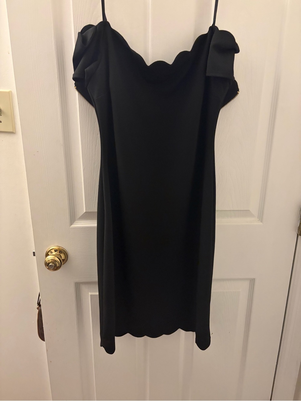 Premier Black Scalloped Slip Mini Dress